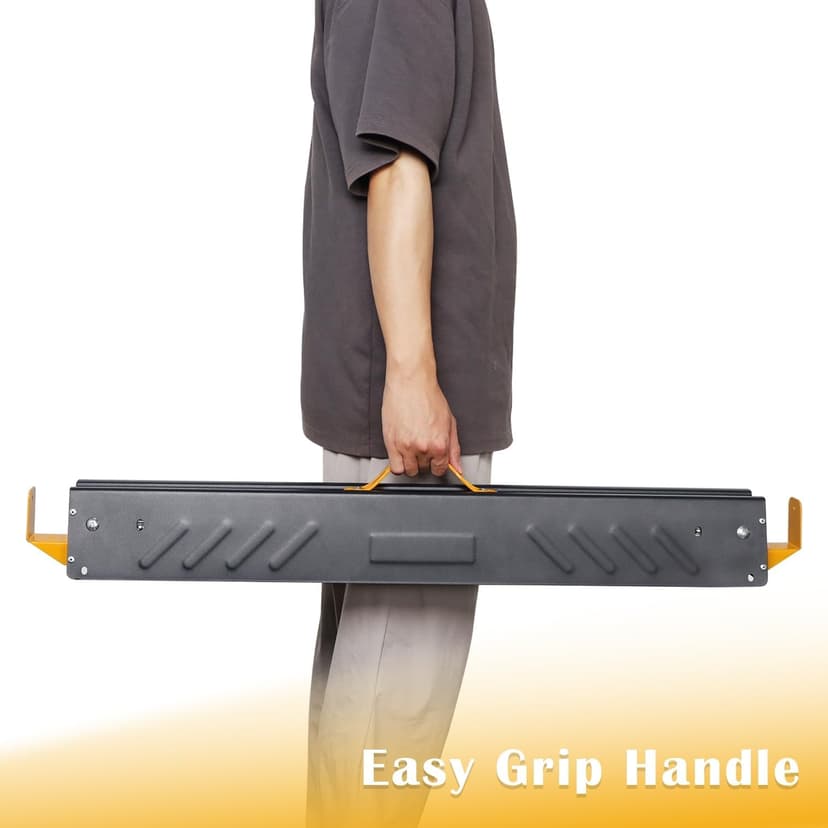FORUP 2 Pack Heavy Duty Folding Portable Saw Horses Table, 1322 Lbs Load Capacity Metal Saw Horse with Fast Open Legs and Easy Grip Handle for Woodworking, Dark Grey & Yellow