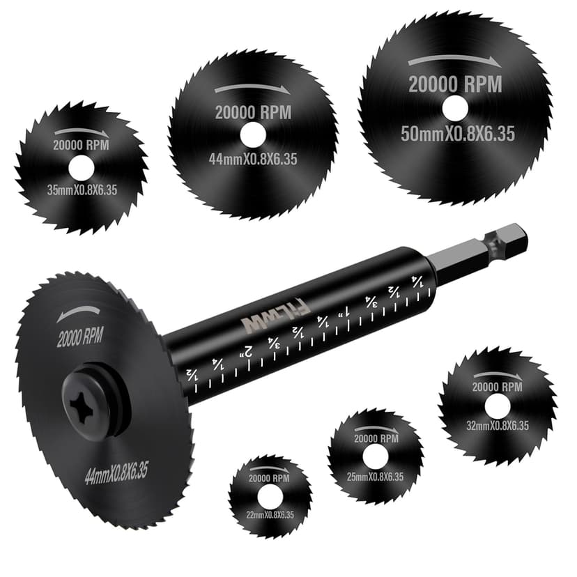 Inside Pipe Cutter,6 pcs Saw Tooth Blades with 3 Inch Scale 1/4" Hex Shank, Cutter Tool Set for PVC, Plastic, Board, Copper, Aluminum
