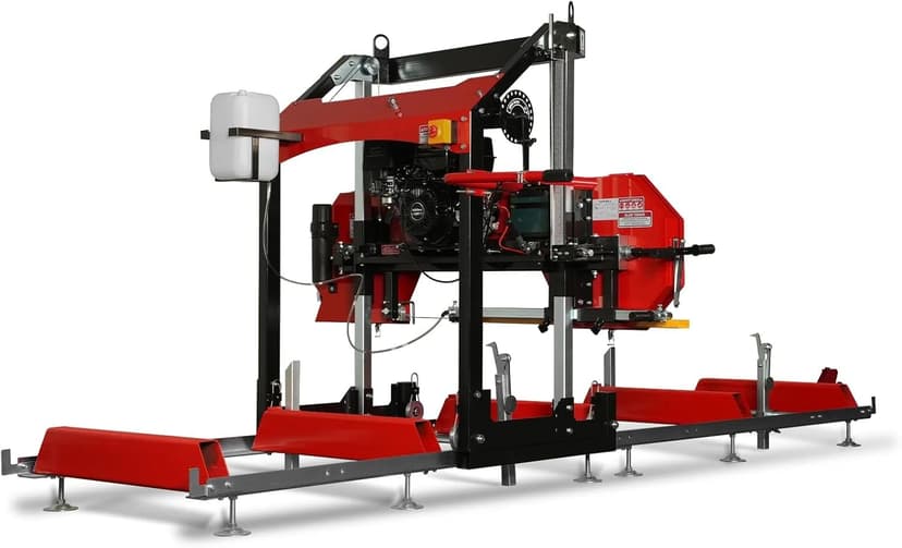 32" inch Portable Sawmill, 420cc 15HP E-Start Gasoline Engine, 29" Board Width, 13' Track Length, Model SM-32
