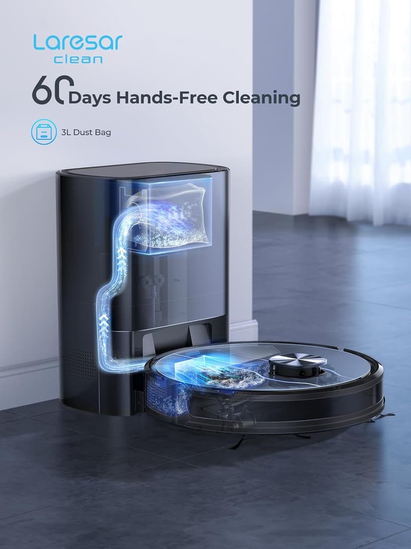 Robot Vacuum, 3 in 1 Robot Vacuum and Mop with 60 Day Self-Emptying Station, LiDAR Navigation Robot Vacuum Cleaner, WiFi/APP/Alexa, Ideal for Pet Hair, Carpet and Hard Floor