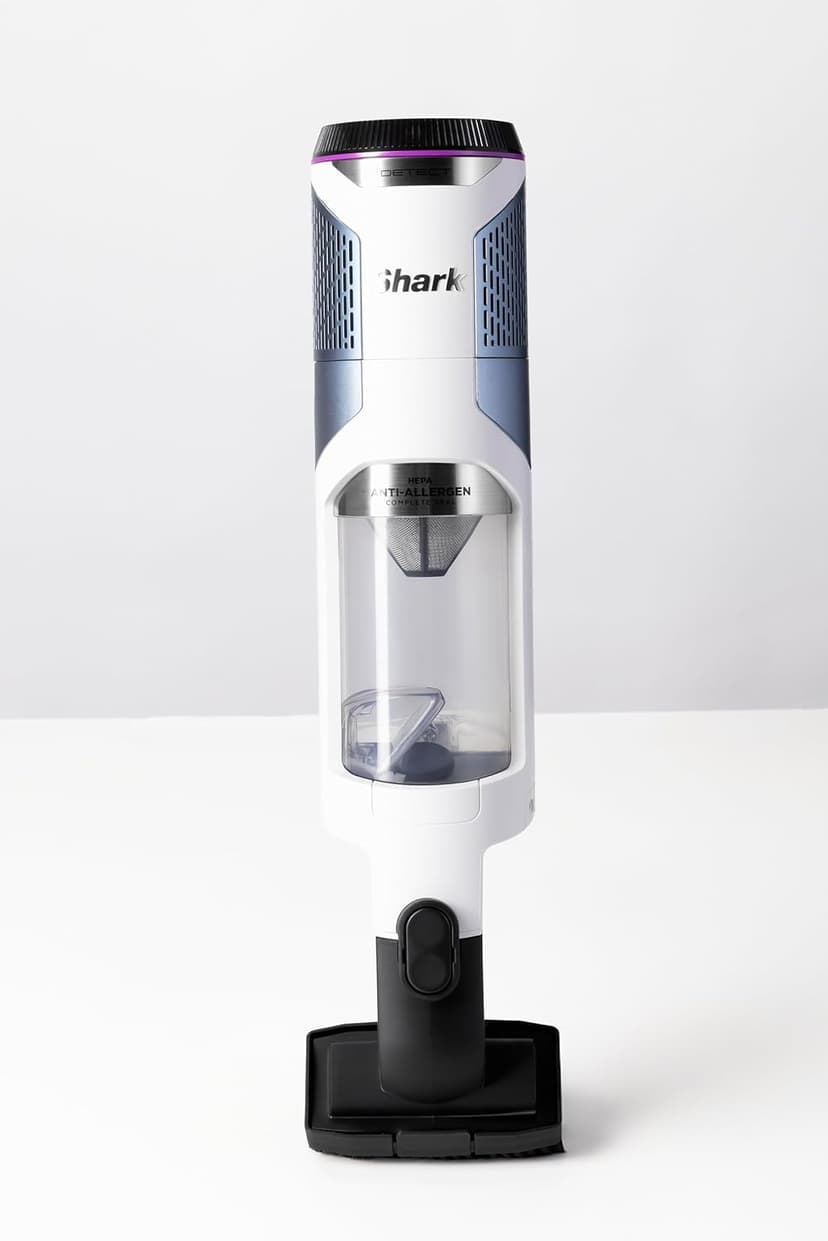 Shark Detect Clean & Empty Auto-Empty System - Lightweight Cordless Vacuum Cleaner with HEPA Filter, Portable Handheld Attachment, Crevice Tool, Ideal Stick Vacuum for Pet Hair, White, IW3511