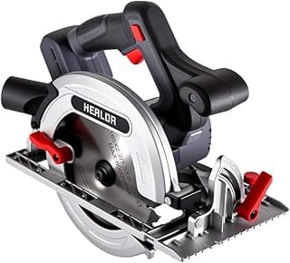Cordless Circular Saw, Portable Table Saw Compatible with Dewalt 20V Battery, Power Mini Circular Saw with 7-1/4-Inch Blade, 5600RPM, Adjustable 0-57° Max Angle for Wood Cutting Tools (No Battery)