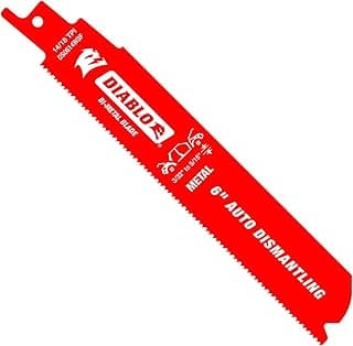 Diablo Bi-Metal Reciprocating Saw Blades for Auto Dismantling - Ultra-Hardened Edge for 5X Longer Life - 6" Length, Dual Tooth Design, 14/18 TPI, 25-Pack - DS0614WBF25