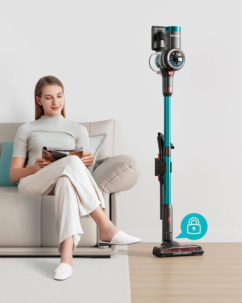 Cordless Vacuum Cleaner, 550W/45KPa Cordless Vacuum, 65 Mins Run Time, Self-Supporting Design,Stick Vacuum with OLED Display and Anti-Tangle Brush for Home, Carpets, Hard Floors and Pet Hair