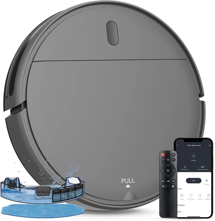 MAMNV Robot Vacuum and Mop,2 in 1 for Carpet & Hard Floor,Robotic Vacuum Cleaner with Alexa/Voice/App,Powerful & Quiet for Pet Hair,Slim 2.87",Self-Charging & Zigzag Path Cleaning