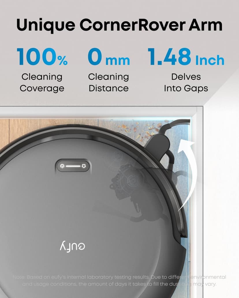 eufy Robot Vacuum C10 with Self Emptying Station, Up to 60 Days Hands Free Cleaning, Edge Expansion Brush, 4000Pa Powerful Suction, 2.85-Inch Ultra-Slim Body, Smart Mapping, Lidar Navigation