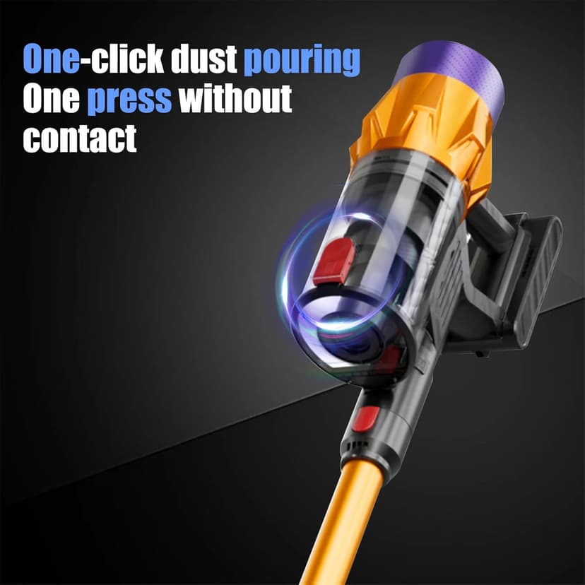 Cordless Vacuum Cleaner, 550W 55KPA 60 Mins Runtime Self-Standing Vacuum Cleaners, Stick Vacuum with Charging Dock Station Removable Battery, Handheld Vacuum for Pet Hair/Carpet/Floor