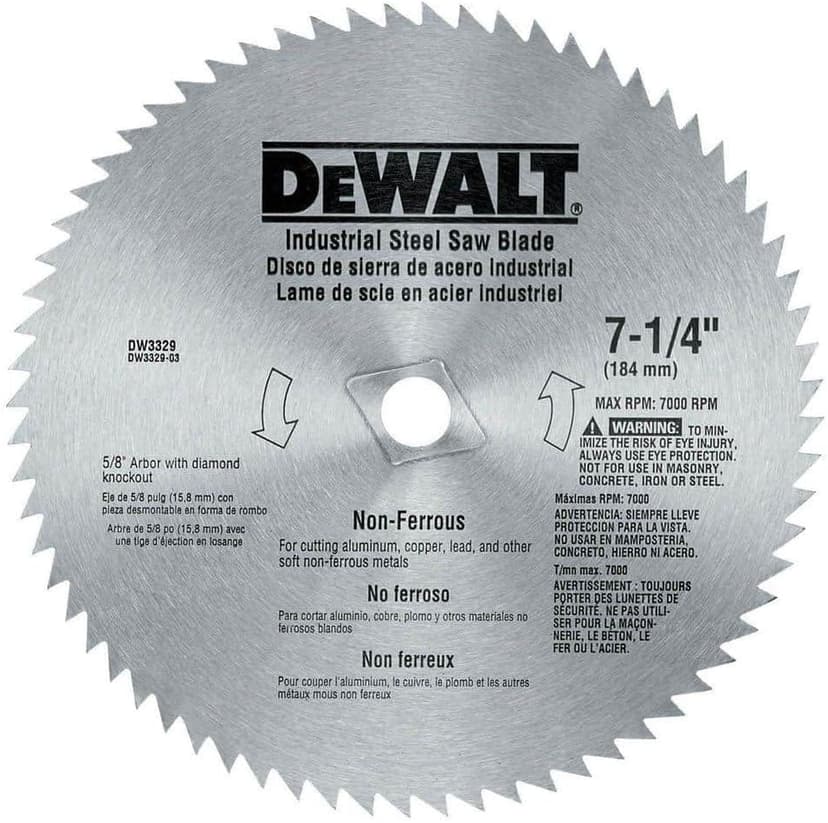 DEWALT Circular Saw Blade, 7 1/4 Inch, 68 Tooth, Metal Cutting (DW3329)