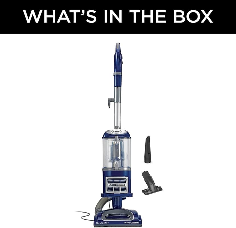 Shark Upright Vacuum, Navigator Lift-Away Deluxe with Large Dust Cup Capacity, HEPA Filter, Swivel Steering, Upholstery Tool & Crevice Tool, Blue, NV360
