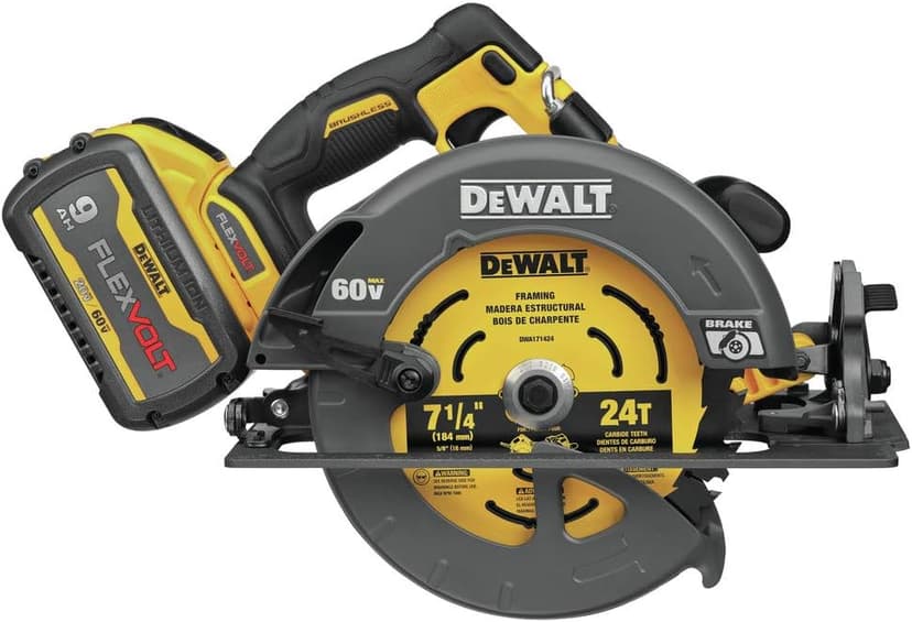 DEWALT FLEXVOLT 60V MAX* Circular Saw with Brake Kit, 7-1/4-Inch (DCS578X1)