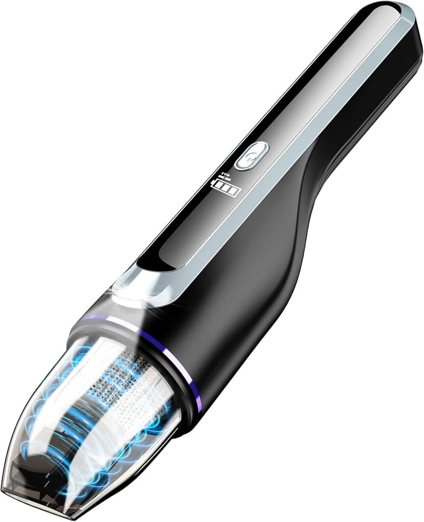 Handheld Vacuum Cordless - Car Vacuum with Brushless Motor & 14000Pa Powerful Suction, 1.2lbs Lightweight, LED Light, Slim Mini Vacuum Cleaner for Car Home Office Pet