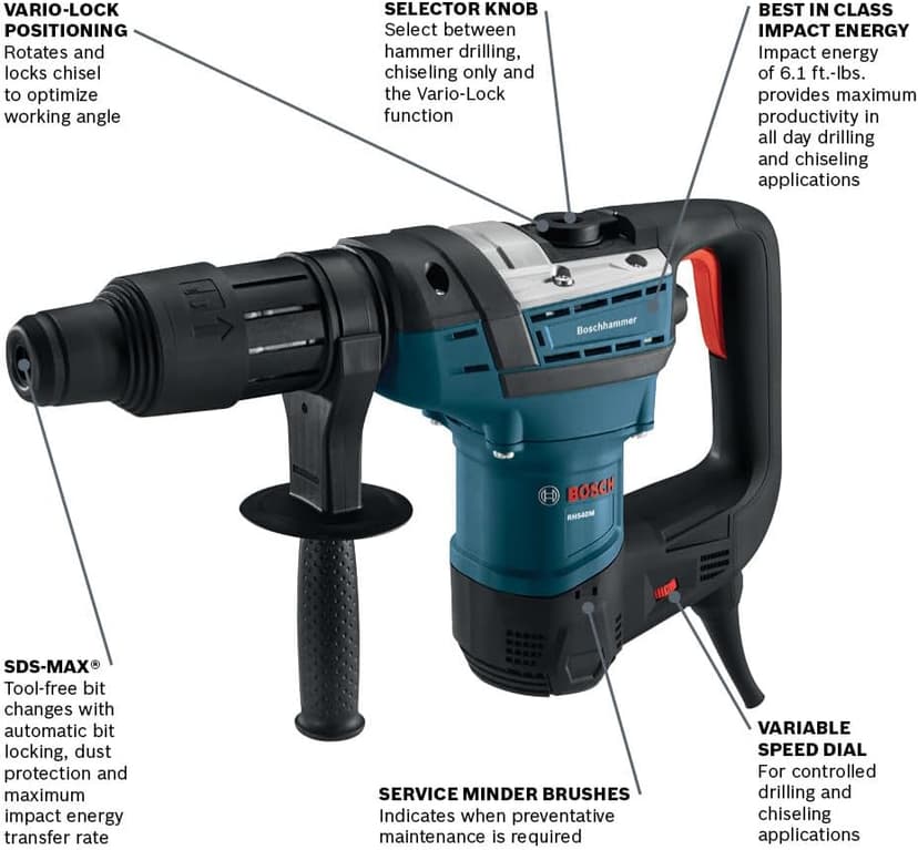 Bosch RH540M SDS-max® 1-9/16 In. Combination Hammer