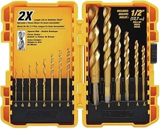 DEWALT DW1341 14-Piece Titanium Nitride Speed Tip Drill Bit Set