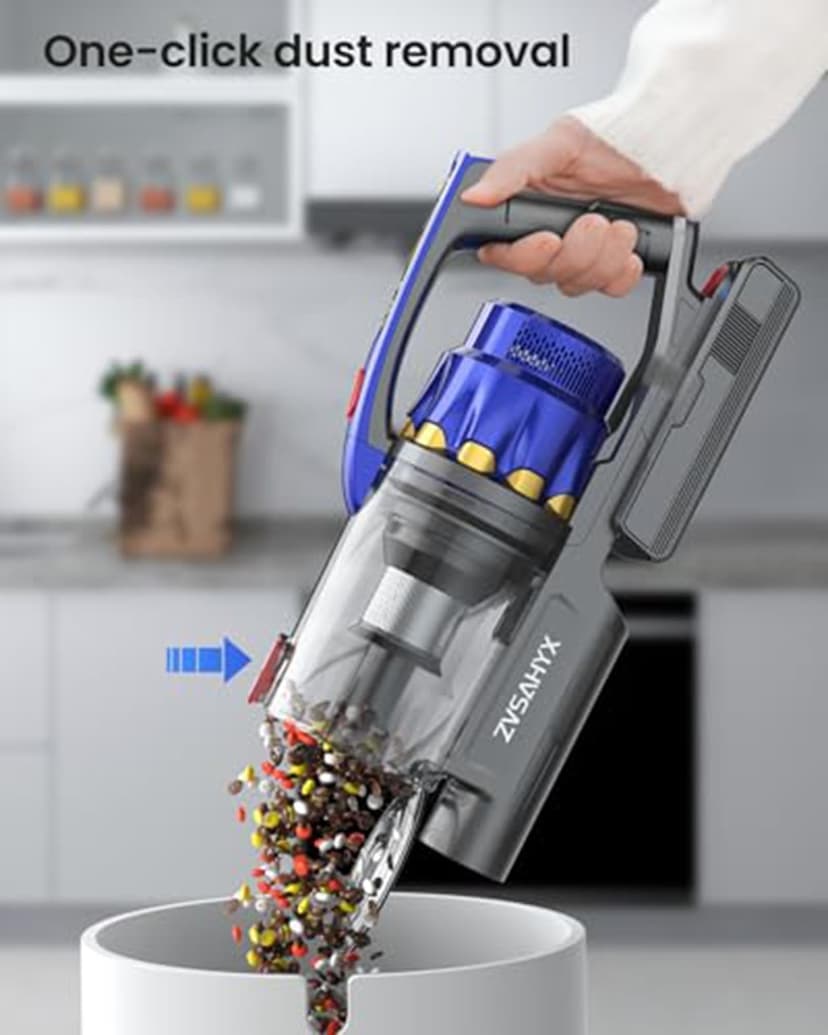 Cordless Vacuum Cleaner, 45KPA 550W 65Mins Cordless Vacuum with Dual Handle, Stick Vacuum with Aroma Tablet, Anti-Tangle Brush, Rechargeable Wireless Vacumm for Carpets/Hard Floors/Pet Hair