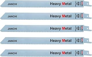 Heavy Duty Metal Cutting Reciprocating Saw Blades, 12-Inch 14TPI M42 Bi-Metal +8% Cobalt Reciprocating Saw Blade for Thick Metal Fast Straight Cutting, Solid Pipes, Profiles 5-Pack