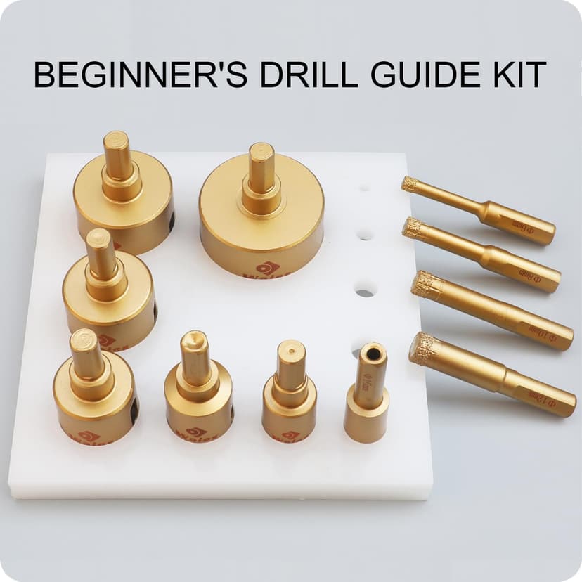 13 Packs Diamond Hole Saw Drill Bit Kit Wet/Dry - Serrated Brazed Core Set with Guide Jig for Ceramic, Glass, Tile, Marble, Granite, Gypsum (6mm-50mm)