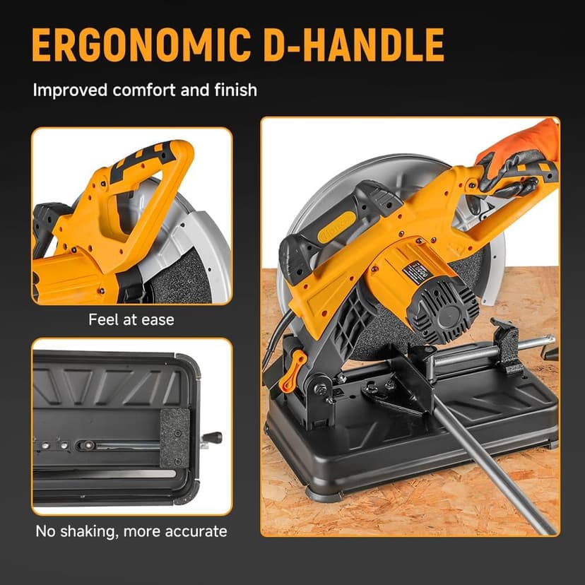 Hoteche 14-Inch Metal Cutting Chop Saw 2600W Heavy-Duty Electric Cut Off Machine with Saw Blade