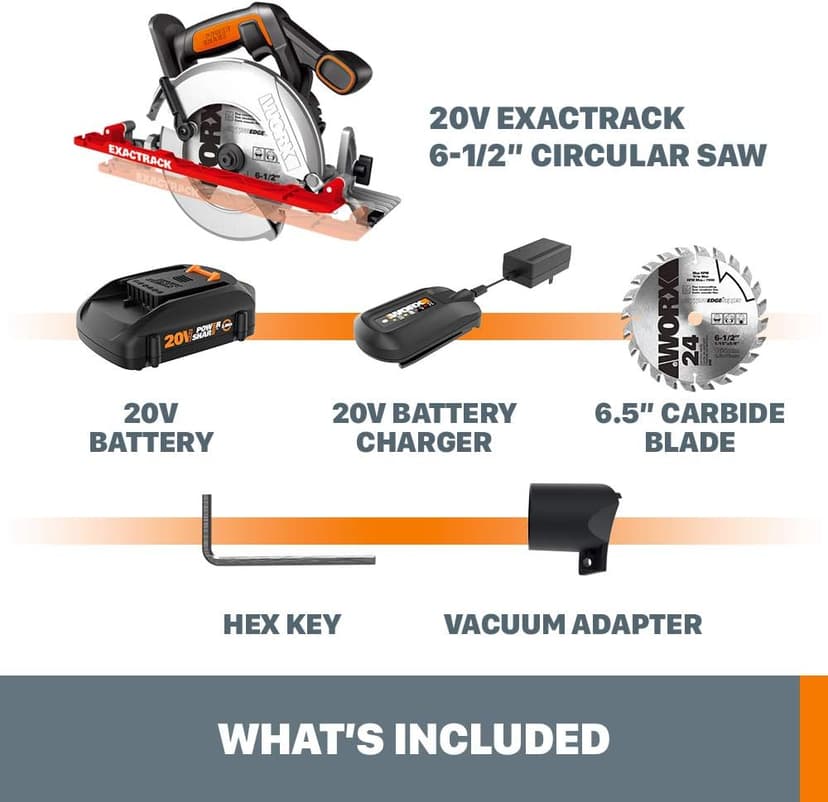 Worx WX530L 20V Power Share ExacTrack 6.5" Cordless Circular Saw