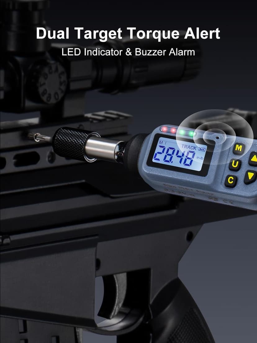 GROWNEER Digital Torque Screwdriver, 2.66-53.1 In-lbs/0.3-6 Nm, 1/4'' Drive Inch Pound Torque Screwdriver Electrician with Buzzer & LED Indicator, 27 In 1 Torque Wrench Screwdriver Set