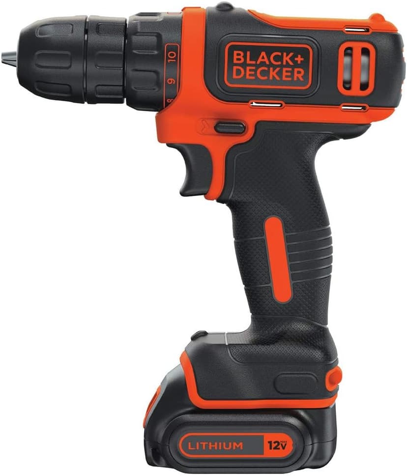 BLACK+DECKER 12V MAX Drill & Home Tool Kit, 60-Piece (BDCDD12PK)