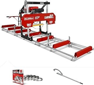36" MAX Portable Sawmill, ZONSEN 25HP 750cc V-Twin Gas Power Engine, 36" Board Width, 20' Track Length, (10 x Blades Included), Model SM-36MAX