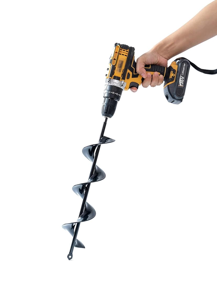 VASGOR Set of 4 (1.6x9, 2.4x12, 3.2x16, 4x16) Auger Drill Bit for Planting - Easy Planter Garden Auger - Bulb & Bedding Plant Augers - Posthole Digger for 3/8” Hex Drive Drill