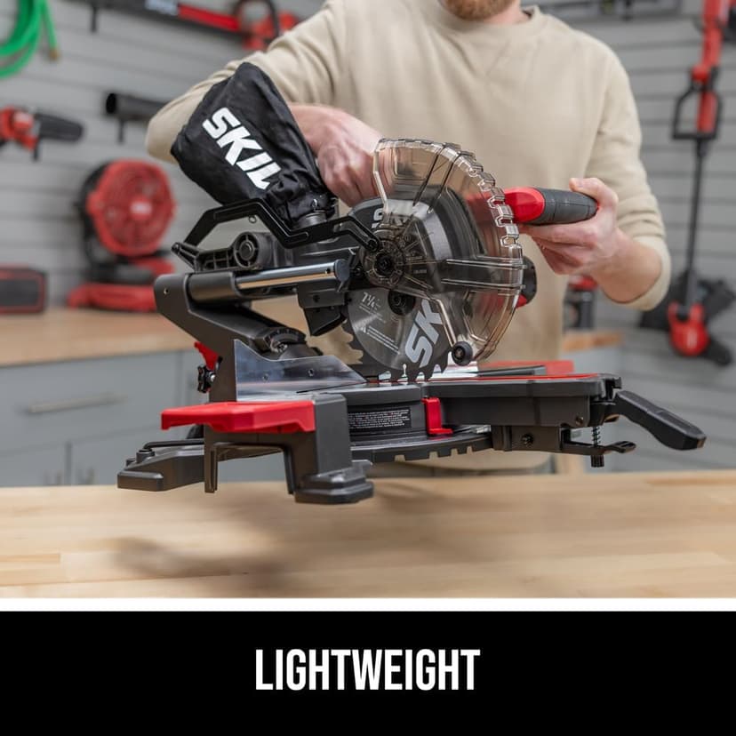 SKIL 10 Amp 7-1/4" Single Bevel Miter Saw with Compact Rail System & LED Shadow Line (Stand SRS0001 Sold Separately)-MS6306-00
