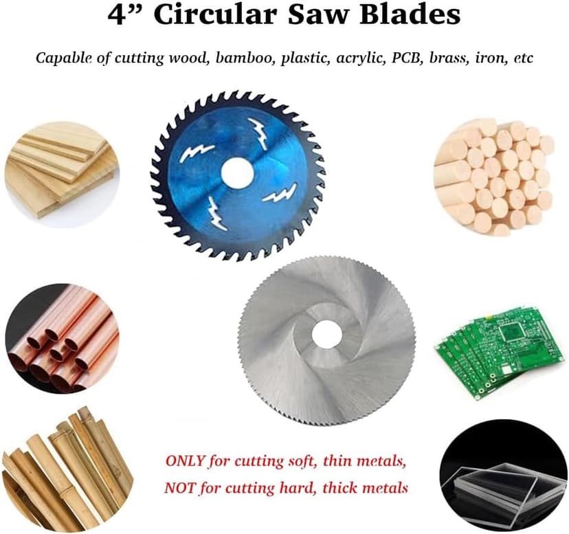 Mini Miter Saw, 775 Motor Cut Off Mini Chop Saw, 4 inch Circular Saw with Angle Adjustable Vise & 3 Blades for Craftsman DIY Crafts Hobby PVC Wood Cutting, Adjustable Speed