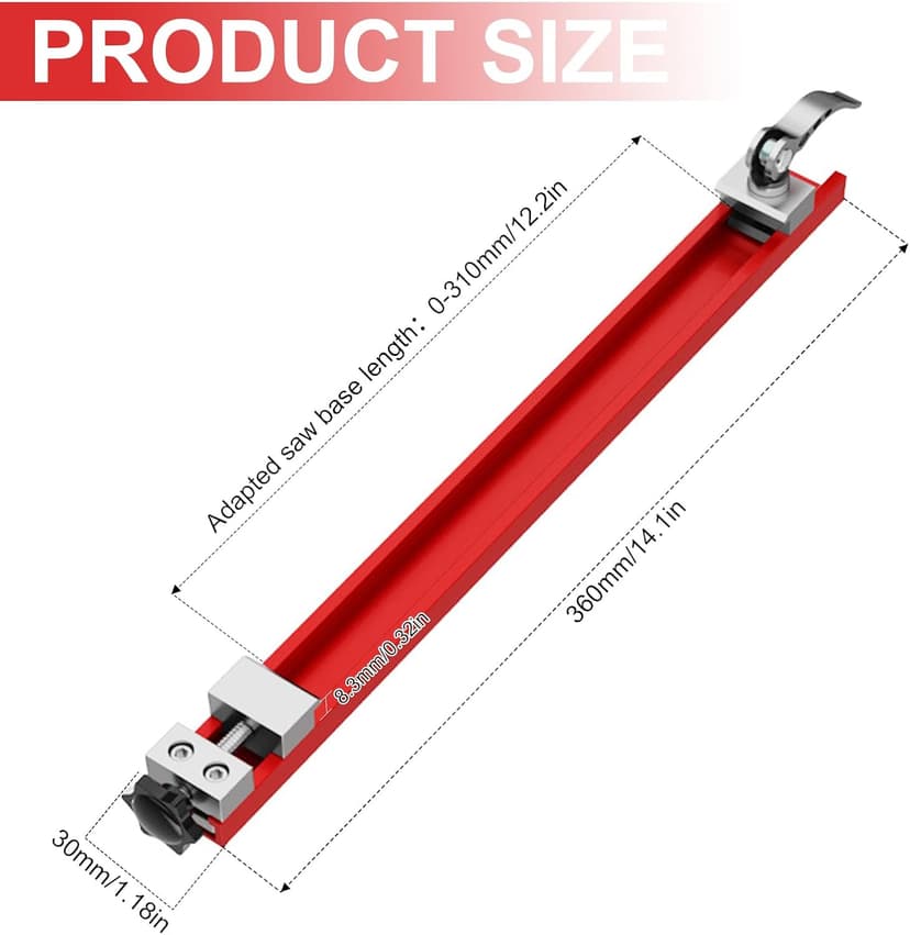 Circular Saw Guide Rail Fits 12" Saw Base, Aluminum Adjustable Cutting Machine Base Guide for Woodworking, Electric Circular Guide Specially Designed for Precision Cutting and Milling Tasks
