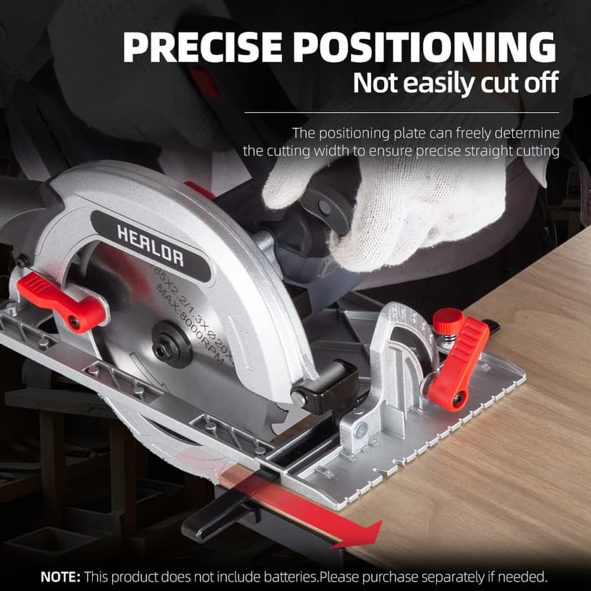Cordless Circular Saw, Portable Table Saw Compatible with Dewalt 20V Battery, Power Mini Circular Saw with 7-1/4-Inch Blade, 5600RPM, Adjustable 0-57° Max Angle for Wood Cutting Tools (No Battery)