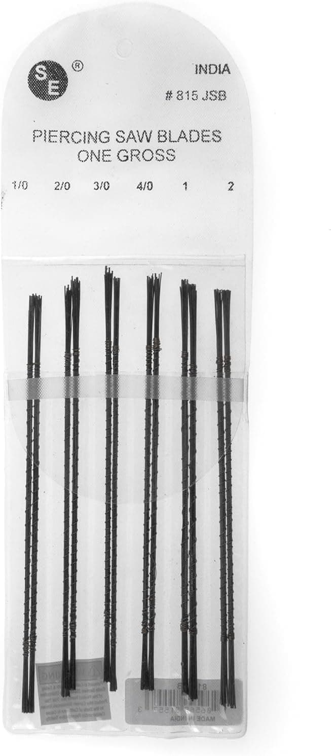 SE 3-in-1 Professional Jeweler's Saw Set - Saw Frame, 144 Blades, and V-Slot Bench Pin with Clamp - Versatile Tools for Precise Jewelry Making