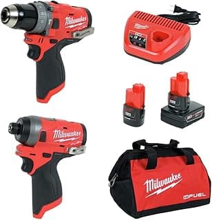 Milwaukee Electric Tools 2598-22 M12 Fuel 2 Pc Kit- 1/2" Hammer Drill & 1/4" Impact