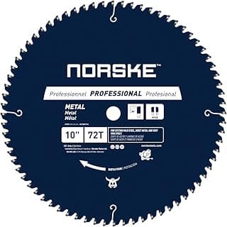 Norske Tools NCSBP216 10 inch 72T Metal Cutting Saw Blade For Steel Roofing, Metal Siding, Steel Pipe, Steel Studs & More 5/8 inch Bore