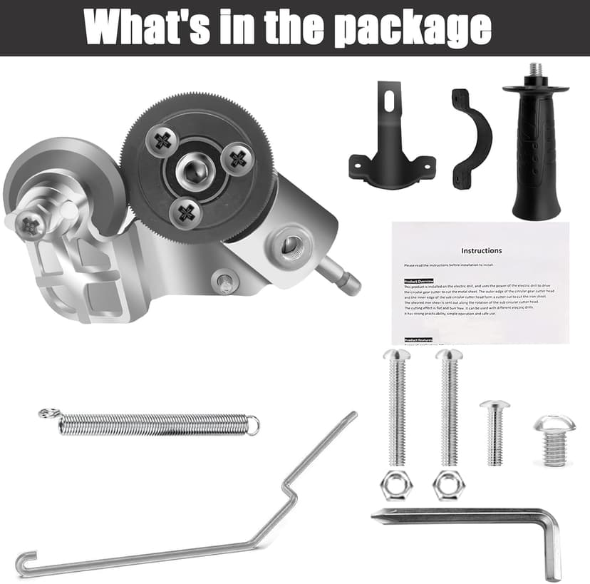 CZS Sheet Metal Cutter Drill Attachment, Electric Drill Shears Attachment Cutter Nibbler, Metal Nibbler Drill Attachment for Cutting Iron, White Sheet, Steel, Copper, Aluminum