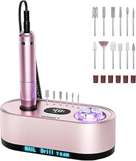 40000RPM Electric Nail File Drill Professional Kit, Drill Machine with LCD Display, Manicure Pedicure Polishing Acrylic Gel Nail Grinder for Salon, Home Use
