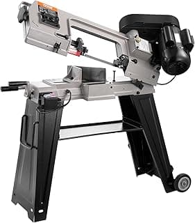 VEVOR Metal Horizontal Band Saw, 4 x 6 in Rectangular Cutting Capacity, 110V, 550W, 0-45 Angle Adjustment, Variable Speed, for Metal, Wood, and Plastic