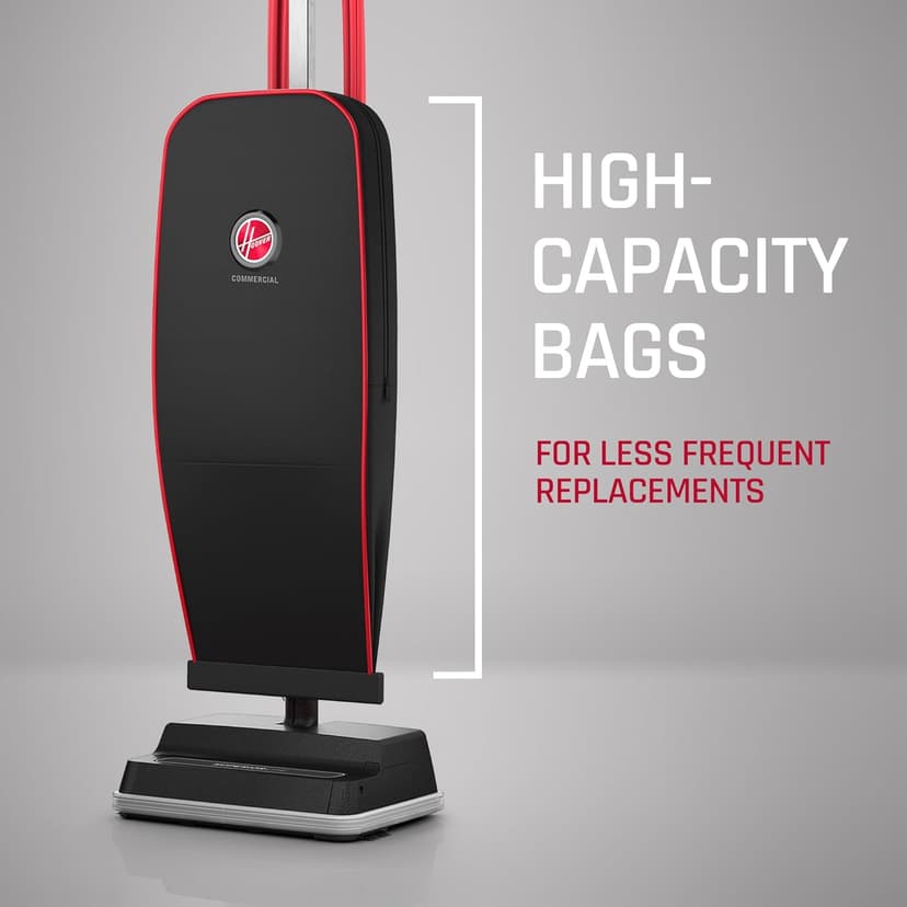 Hoover Commercial Superior Lite Upright Vacuum Cleaner, Bagged Professional Pro Grade, for Carpet and Hard Floor, CH50200, Black
