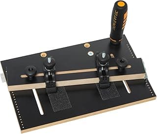 POWERTEC Table Saw Tapering Jig, Small Parts Taper Jig with 3/4" x 3/8" Miter Bar, Adjustable Hold Down Clamp, Non-Slip Grip Strips, Ergonomic Handle - Table Saw Jig Accessories (71875)