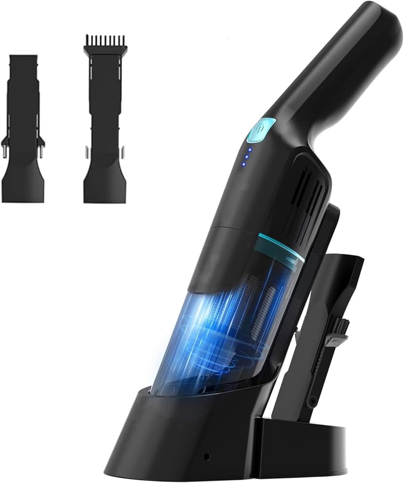 Cordless Handheld Vacuum, 15KPA Powerful Car Vacuum, Rechargeable, Charging Dock, Ergonomic Handle, 2-in-1 Crevice Tool, 1.8lb Portable Handheld Vacuums with 2-Speed for Car, Home