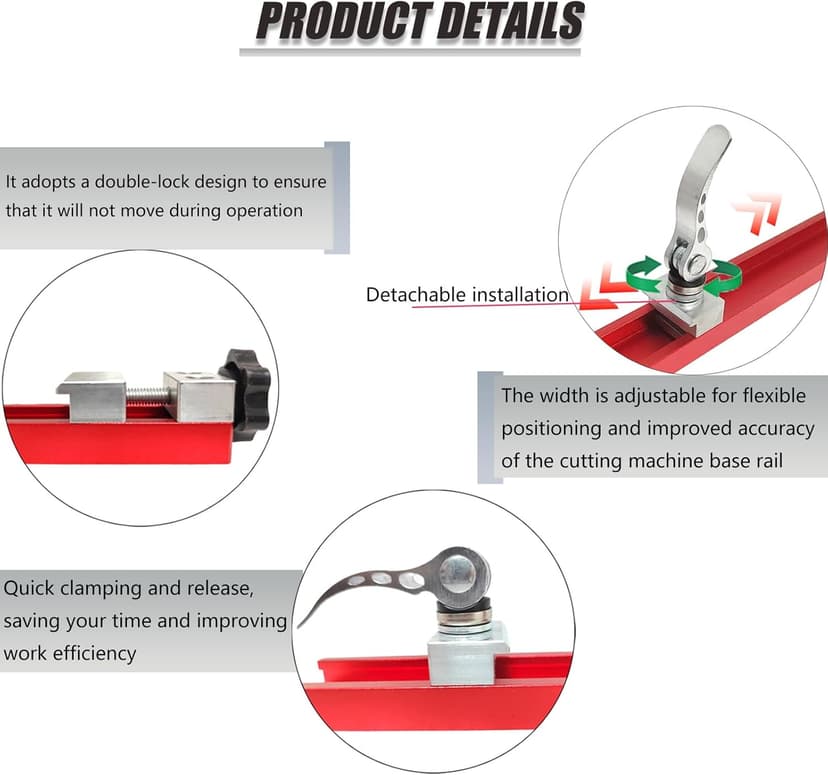 Circular Saw Guide Rail, Adjustable Aluminum Cutting Machine Base Guide Fits 12 Inch Base, Electric Circular Saw Guide for Woodworking Precision Cutting and Milling Tasks