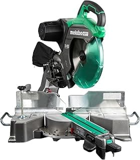 Metabo HPT 12-Inch Dual Bevel Sliding Miter Saw, 4000 RPM No-Load Speed, 45° Left and Right Bevel Range, Precision Miter Angles, 9 Detent Stops, Xact Cut Shadow Line, C12RSH3