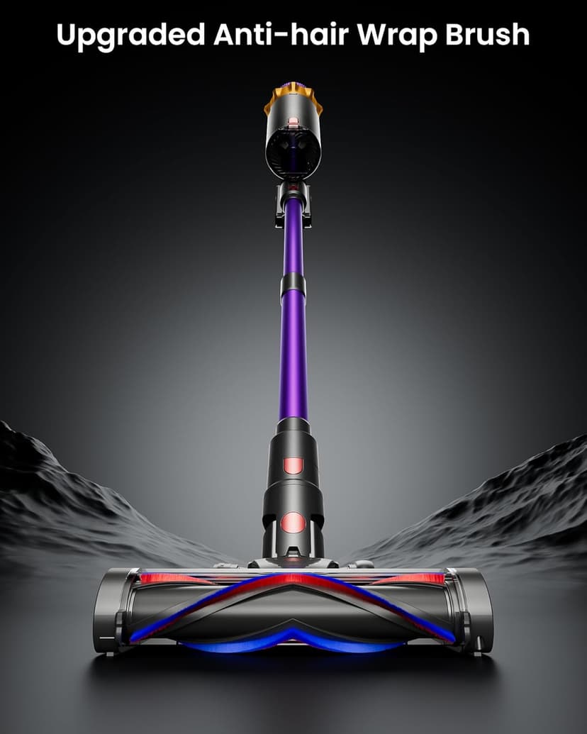 Cordless Vacuum Cleaner, 550W 45KPA 70 Mins Vacuum Cleaners for Home, Self-Standing Cordless Vacuum with Charging Dock Station, LED Display, Upgraded Anti-Tangle Stick Vacuum for Pet Hair/Carpet/Floor