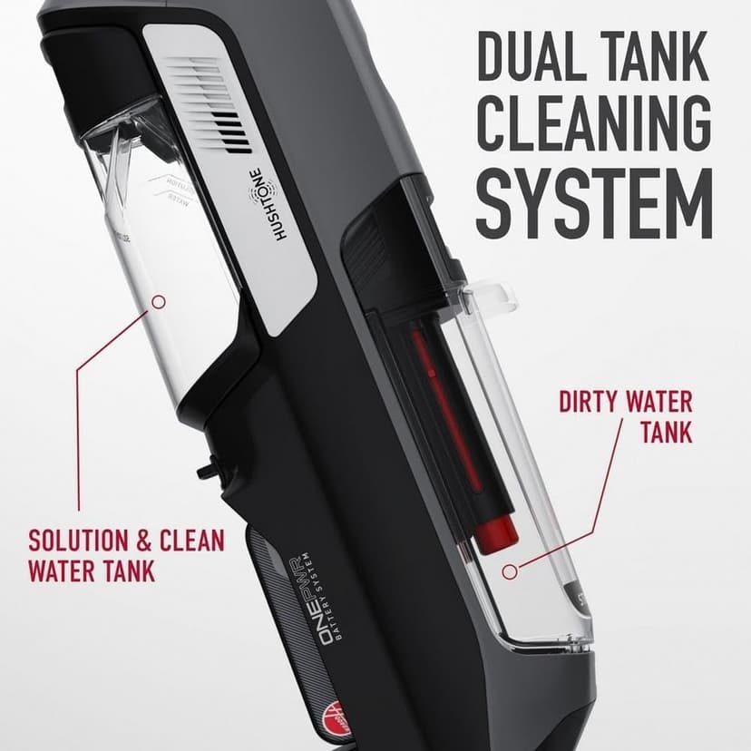 Hoover ONEPWR Streamline Cordless Hard Floor Cleaner, Wet Dry Vacuum, BH55400V, + Hoover Pure Essentials Solution Hard Floor Cleaner, 50 oz, AH31465