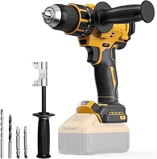 Cordless Hammer Drill Compatible with Dewalt 20V Max Battery (NO Battery) -Brushless Motor, 1/2" Keyless Metal Chuck & LED Light for Drilling Brick, Metal, Wood - Ideal for DIY