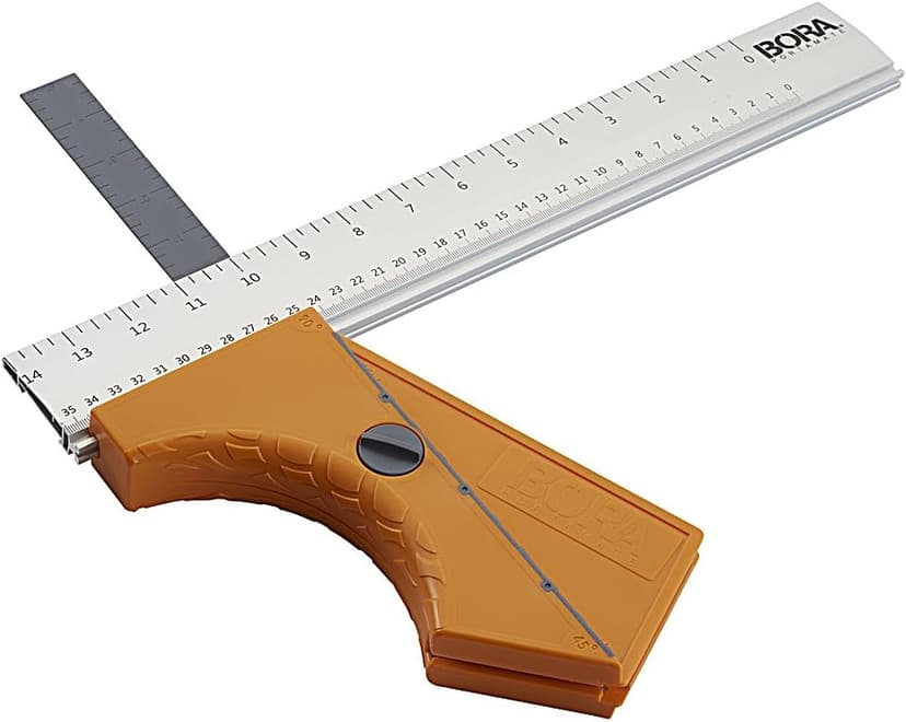 Bora 530416 Quickcut Circular Saw Guide With Rail & Angle Assist, All-In-One Woodworking Tool, Strong Aluminum 16 Inches Long, With A 14-Inch (35.5Cm) Guide Rail