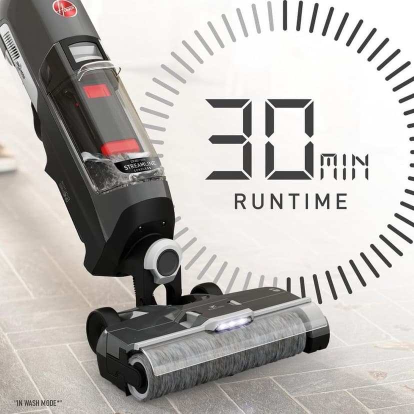 Hoover ONEPWR Streamline Cordless Hard Floor Cleaner, Wet Dry Vacuum, BH55400V, + Hoover Pure Essentials Solution Hard Floor Cleaner, 50 oz, AH31465
