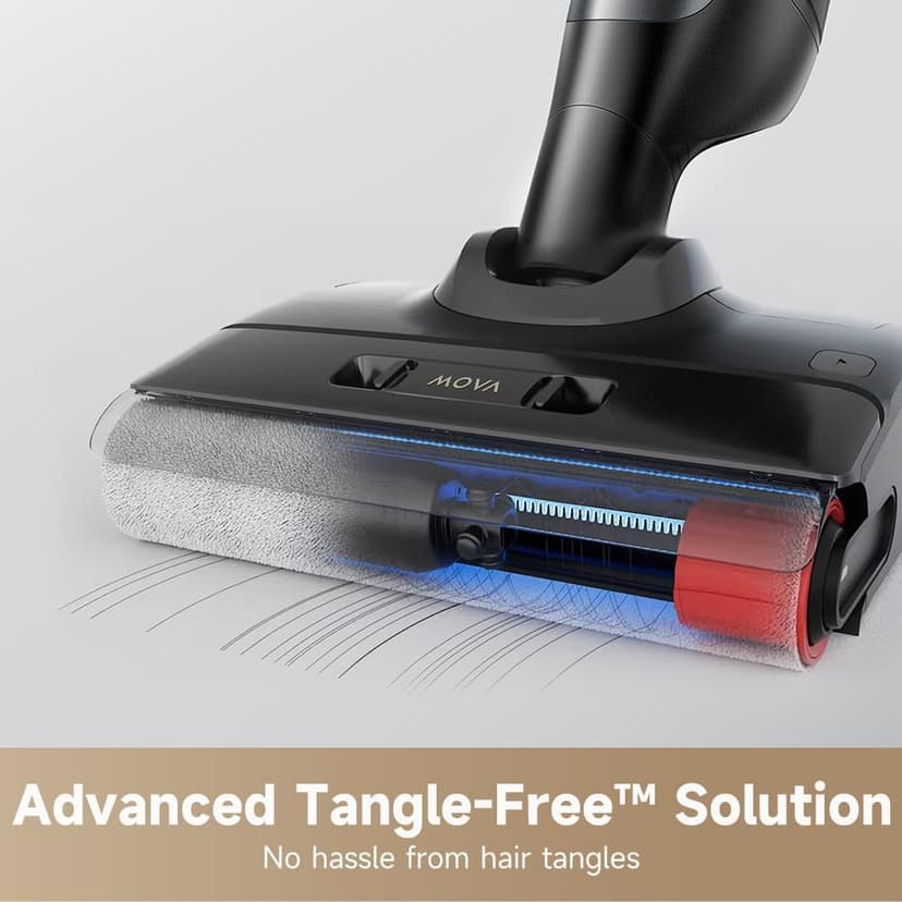 MOVA M10 Cordless Wet Dry Vacuum Cleaner 180° Lie-Flat Smart Vacuum Mop All in One for Hard Floor, 167°F Flashdry Self-Cleaning, Zero inch Dual-Edge Cleaning, 18000Pa Suction, Zero-Tangle for Pet Hair