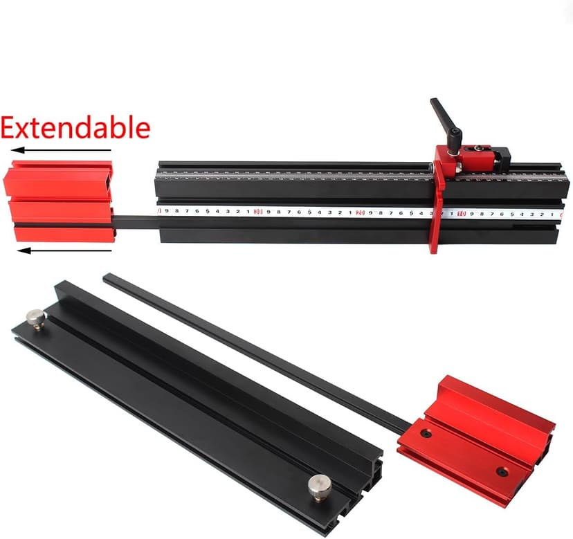 Miter Saw Fence for Woodworking Accessories, 75 T-Track Table Fence System with Laser Measure - Fits Portable Table Saws, Band Saws and Cabinet Saws (Fence Only)