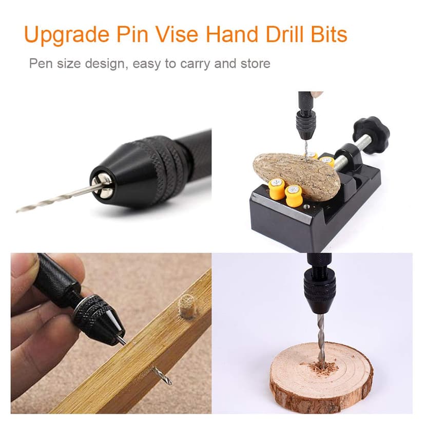 Professional Pin Vise Hand Drill Bits, Mini Twist Drill Bits Set (0.8-3.0mm), Precision Hand Drill Bit Rotary Tools Set of 11, for Metal Wood, Manual Work DIY, Jewelry, Assembling, Model Making