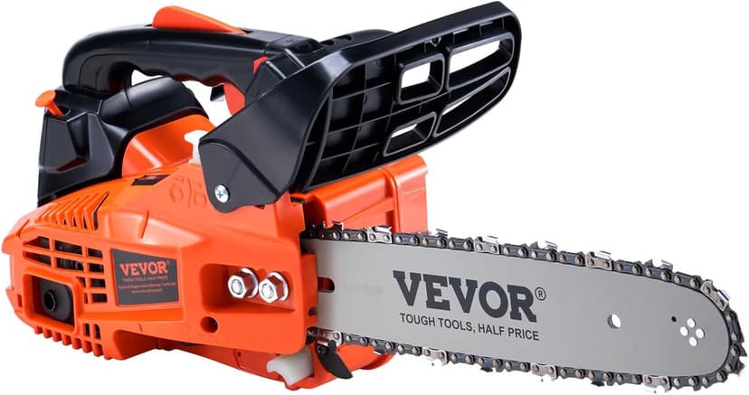 VEVOR 25.4 CC 2-Cycle Top Handle Gas Powered Chainsaw 12 Inch Petrol Handheld Cordless Chain Saw for Tree Wood Cutting